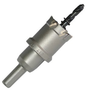 Champion 2" CT7 Carbide Tipped Hole Cutter, Special Tungsten Carbide Teeth, Pilot Drill and Ejector Spring, 3/8" Shank, For Cutting Material Up to 1" Thick