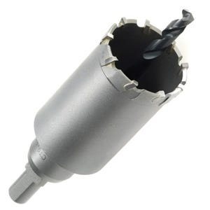 Champion 2-1/8" CT9 Carbide Tipped Hole Cutter, Special Tungsten Carbide Teeth, Pilot Drill and Ejector Spring, 3/8" Shank, 2" Cutting Depth, Designed for Door Knob Holes