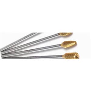 Champion SD1-L6 Ball Shaped Carbide Bur for Contouring / Hole Deburring / Milling, 6" Long Shank, 1/4" Cutting Diameter, 7/32" Length of Cut, Long Series Titanium Nitride Coated