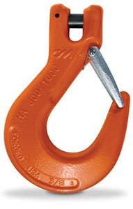 1/2" Sling Hook with Latch - Clevlok Hook, Rated Load: 15,000 lbs, Dual Rated For Use: HA800 or HA1000, Columbus McKinnon 657720, Made in USA - 1/EA