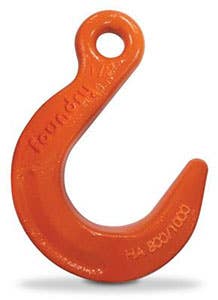 3/8" Foundry Hook - Eye Hook, Rated Load: 8,800 lbs, Dual Rated For Use: HA800 or HA1000, Columbus McKinnon 474799, Made in USA - 1/EA