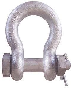 5/16" Carbon Anchor Shackles - Bolt & Nut Cotter, Rated Load: 3/4 Ton, Galvanized, Columbus McKinnon MC847G, Made in USA - 1/EA