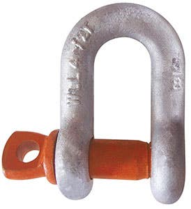 1-3/8" Carbon Chain Shackle - Screw Pin, Rated Load: 13-1/2 Tons, Galvanized, Columbus McKinnon MC766G, Made in USA - 1/EA