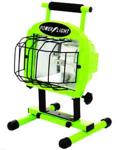 Coleman Cable L5500 Double Bulb Halogen Portable Work Light, 10800 Lumens, 700 Watt - Use One 200 and 500 Watt Bulb on Seperate Weatherproof Switches, Indoor/Outdoor Use, 18/3 Grounded 5 ft. Cord, Bright Green