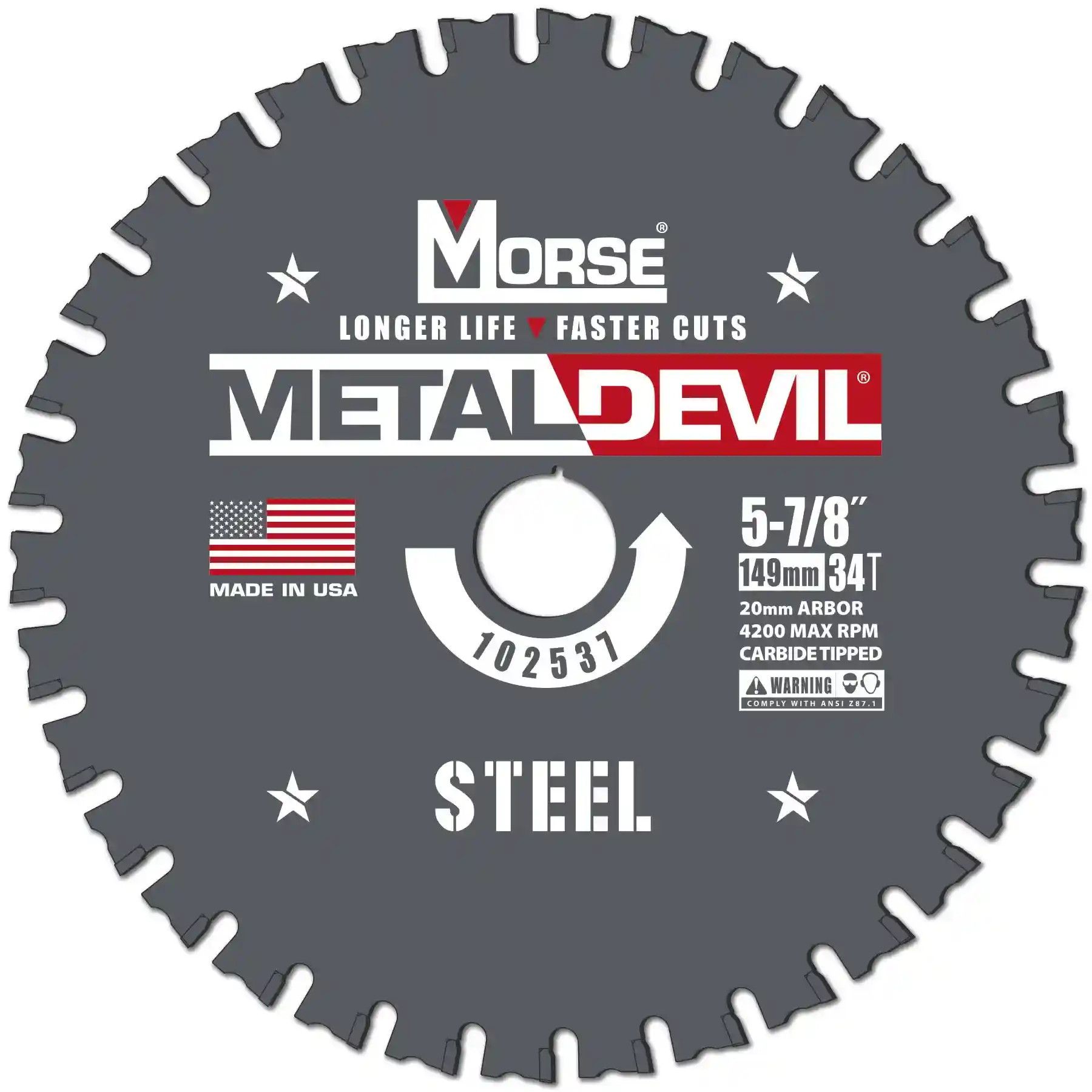 5-7/8" Metal Devil Steel Circular Saw Blade, CSM5883420FSC