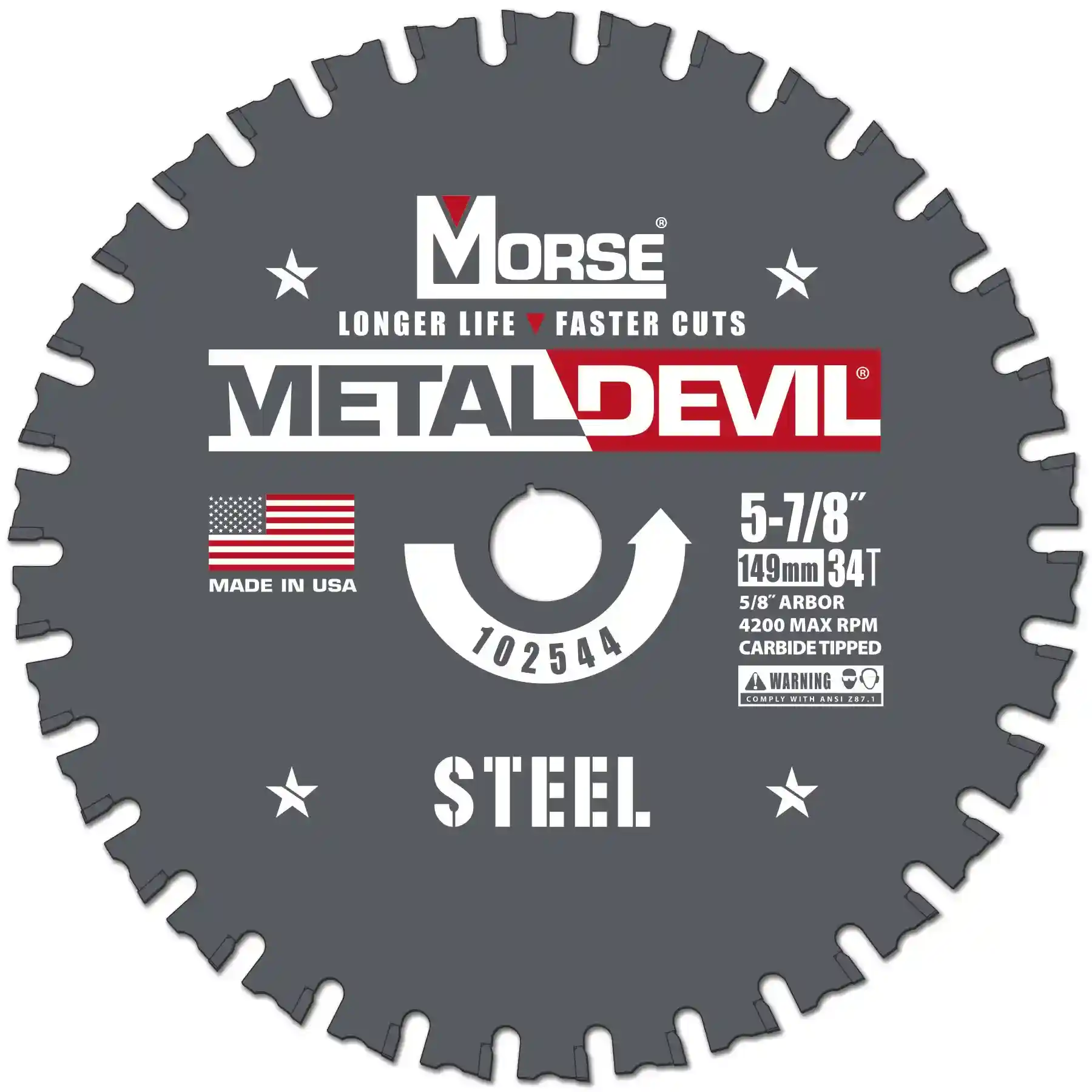 5-7/8" Metal Devil Steel Circular Saw Blade, CSM5883458FSC