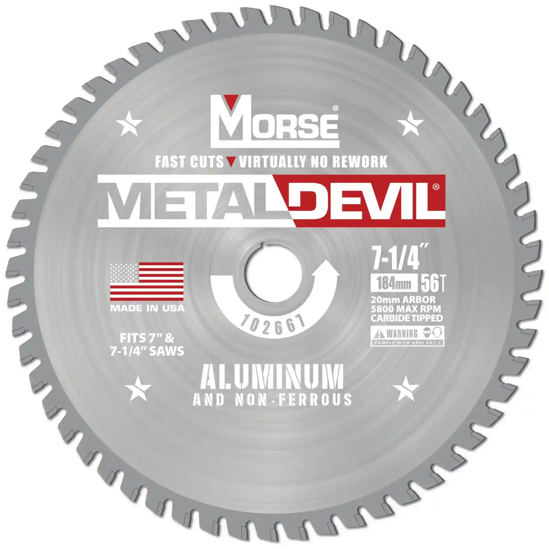 7-1/47" Metal Devil Circular Saw Blade, CSM7255620FNFC