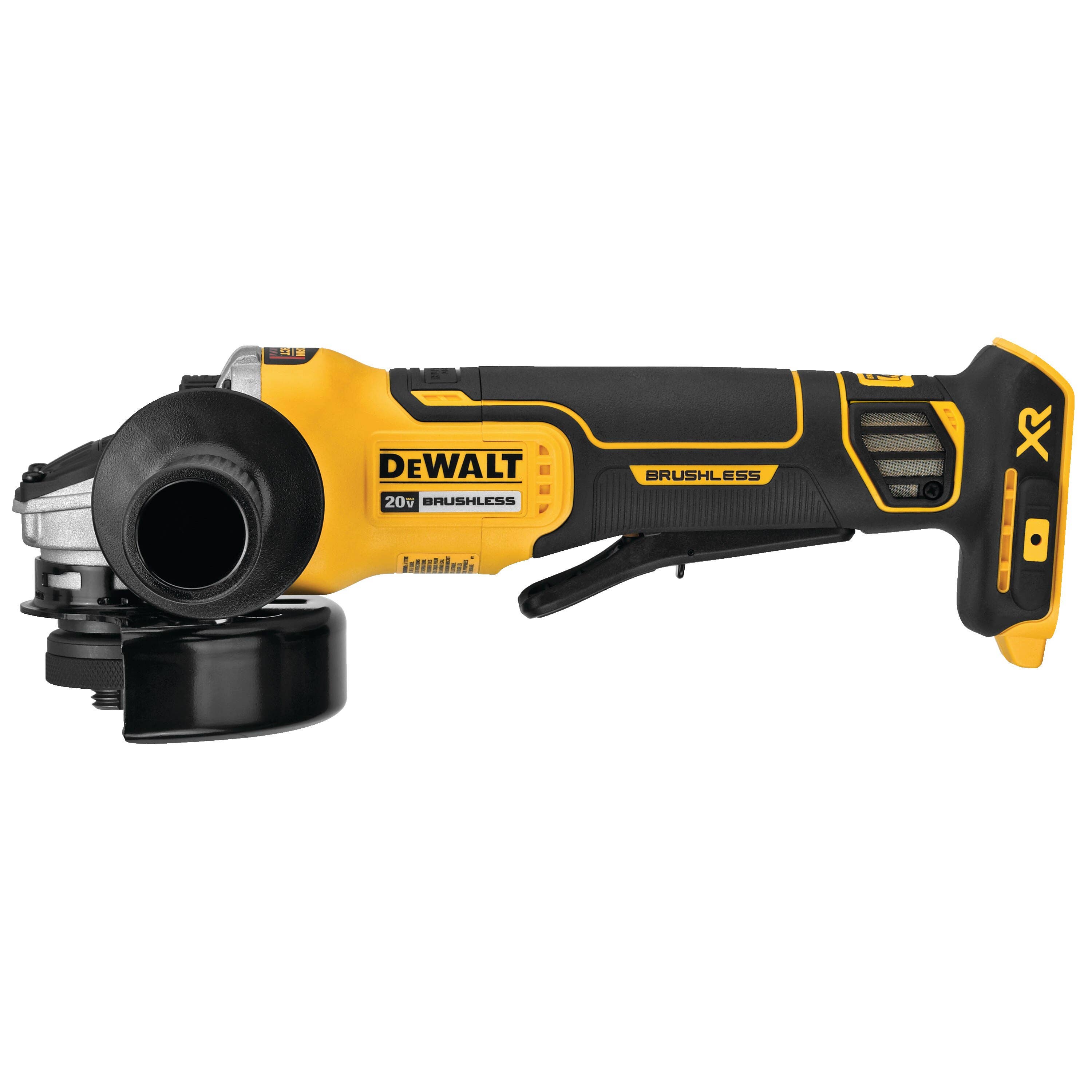 20V MAX* XR® Lithium-Ion 4-1/2" Paddle Switch Small Angle Grinder with Kickback Brake (Tool Only) & Lanyard Ready Attachment Point, TLR DCG413B