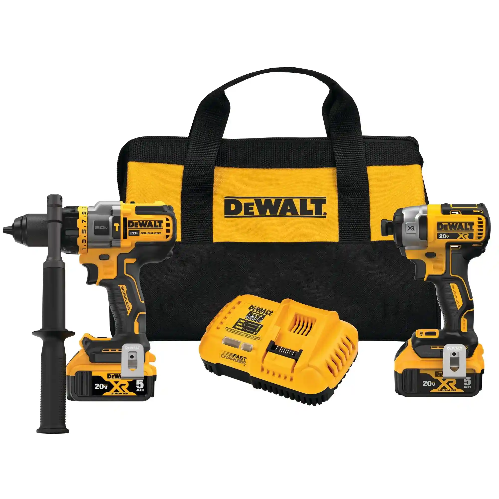 20V MAX* Brushless Cordless 2-Tool Kit Including Hammer Drill/Driver with FLEXVOLT Advantage™, DeWalt® DCK2100P2