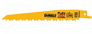 6" FLEXVOLT Wood Cutting Reciprocating Saw Blades, 6 TPI, Taper, DeWalt® DWAFV466
