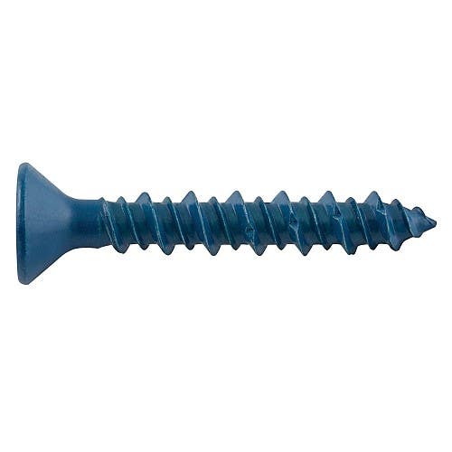 1/4" x 5" UltraCon+ Concrete Screw Anchors, Star Flat Head, Gimlet Point, #3 Drive Size, 3/16" Drill Bit Size, Blue Stalgard Coating