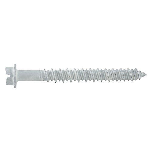 1/4" x 4" UltraCon+ Concrete Screw Anchors, Hex Washer Head, Gimlet Point, 5/16" Drive Size, 3/16" Drill Bit Size, White Stalgard Coating