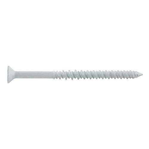 1/4" x 4" UltraCon+ Concrete Screw Anchors, Star Flat Trimfit Head, Gimlet Point, #3 Drive Size, 3/16" Drill Bit Size, White Stalgard Coating