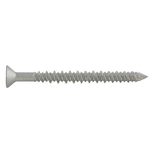 3/16" x 2-1/4" UltraCon+ Concrete Screw Anchors, Star Flat Head, Gimlet Point, #2 Drive Size, 5/32" Drill Bit Size, Silver Stalgard Coating