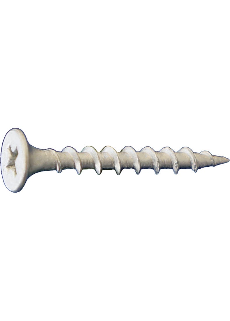 #10 x 6" Deck Screws, 8 Threads Per Inch, Bugle Head, Silver Dacromet Corrosion Resistant Coating