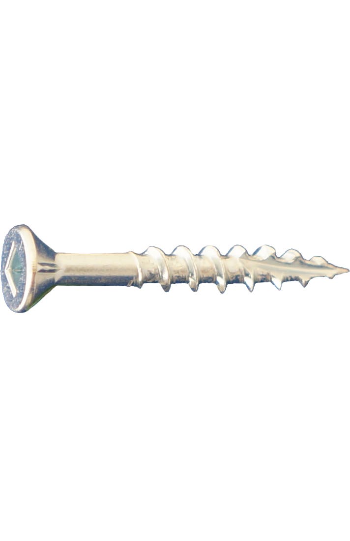 #8 x 4" Type 17 Coarse Threaded Wood Screws, 10 Threads Per Inch, Flat Head with Square Drive and Nibs, #2 Driver, Zinc Plated