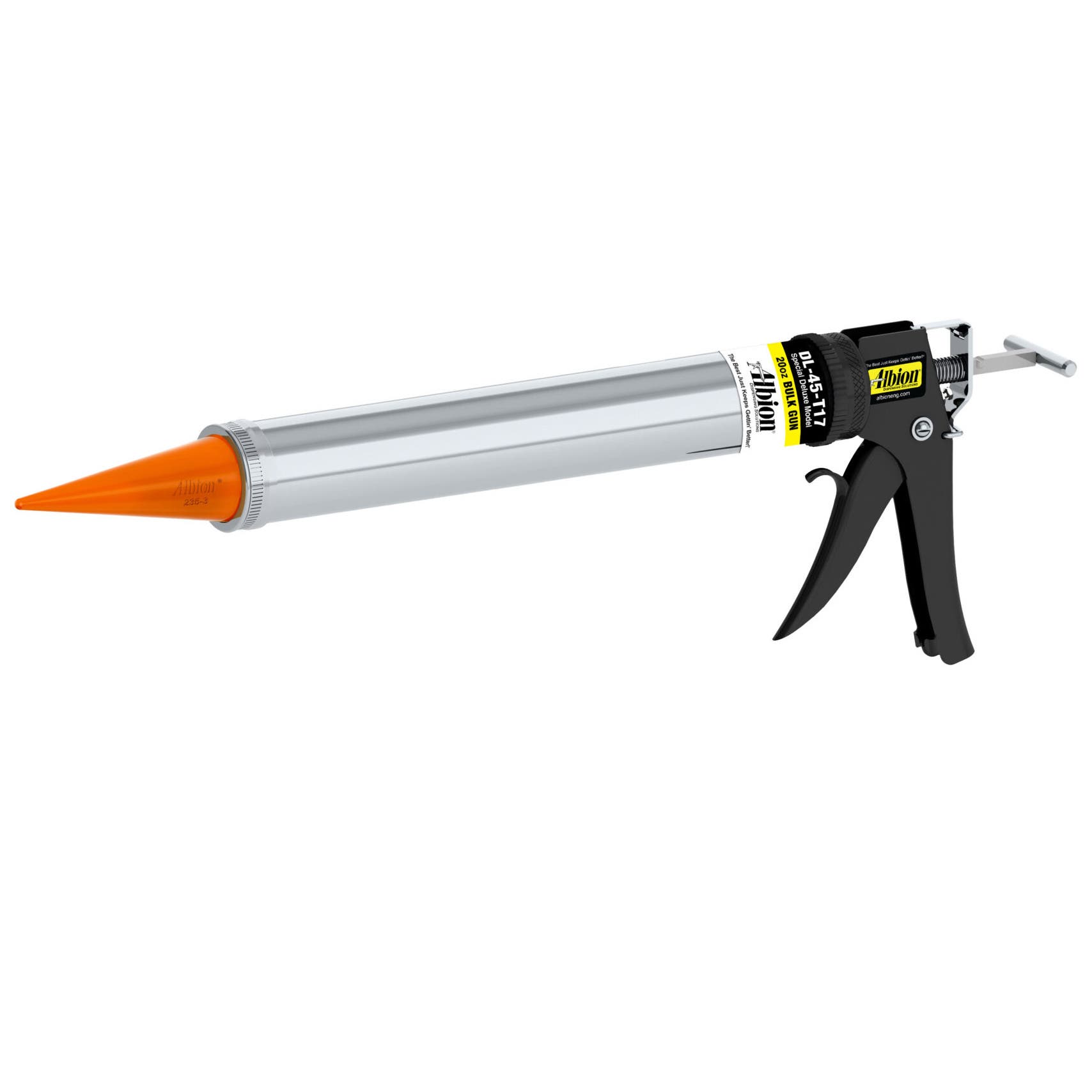 20oz Special Deluxe Suck Up Manual Bulk Gun w/ Orange Cone Nozzles, Albion DL-45-17