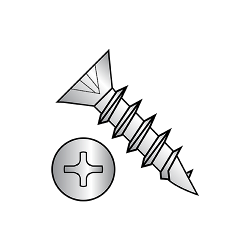 #6 x 5/8" Coarse Threaded Hinge Screws, 18 Threads Per Inch, Phillips Flat Head, #2 Driver, Nickel Plated