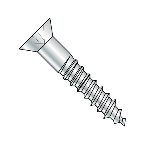 24 (3/8) x 3 Flat Head Phillips Drive Wood Screws, #4 Drive, Zinc Plated