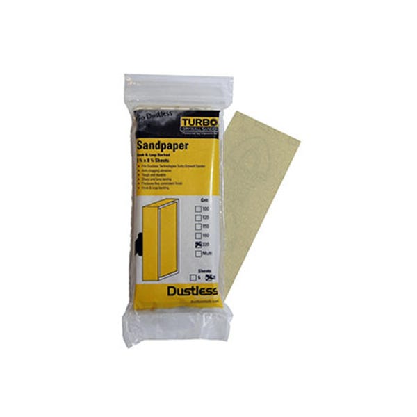 220 Grit Sandpaper, Hook & Loop Backing, Dustless 54302