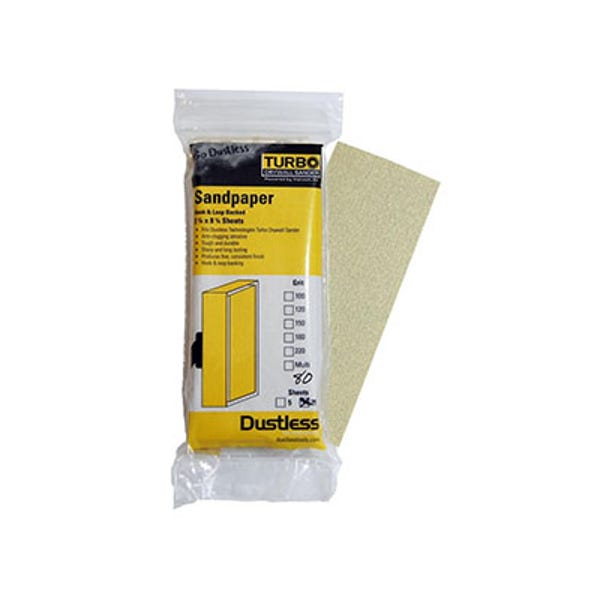 80 Grit Sandpaper, Hook & Loop Backing, Dustless 54402