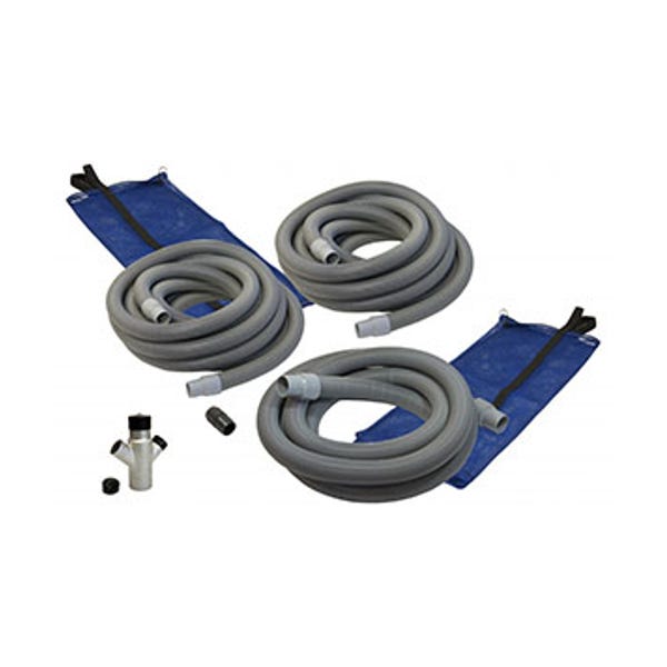DustlessPro600 3-Way Kit, (2) 50 ft. x 2" Hose (1) 25 ft. x 2.5" Hose (1) 2" Hose Coupler (1) 3-Way Splitter (2) 2" Port Cap (2) Bags, Dustless H1002