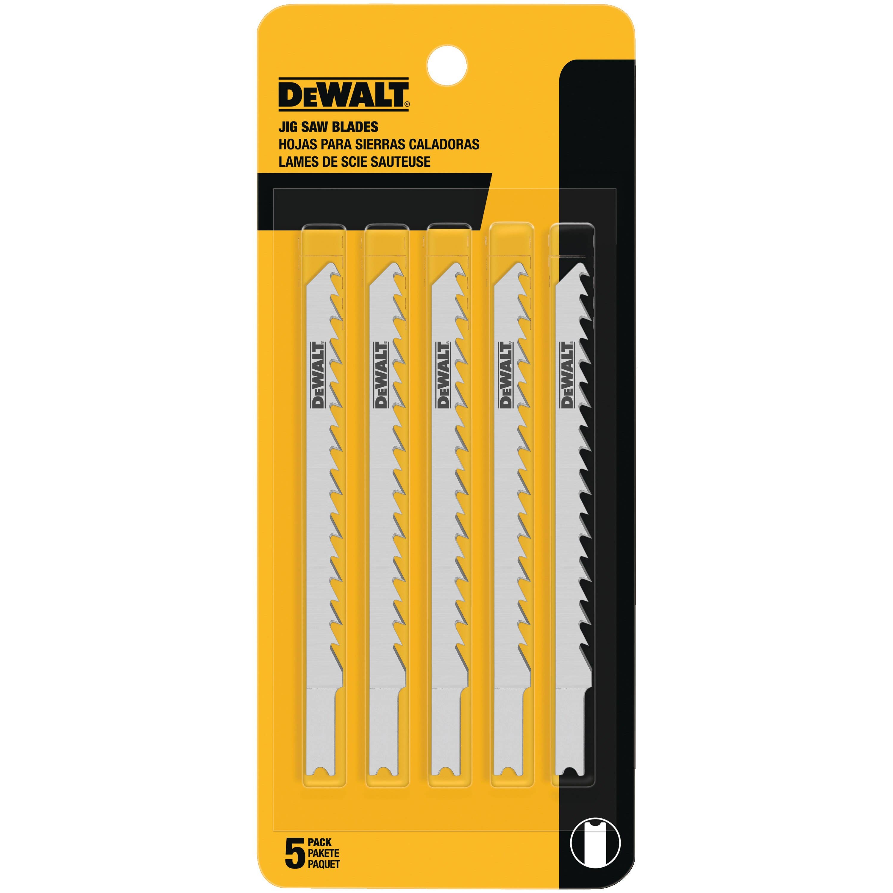 4" 6 TPI U-Shank Jig Saw Blade, 5-Pack, DeWalt DW3700-5