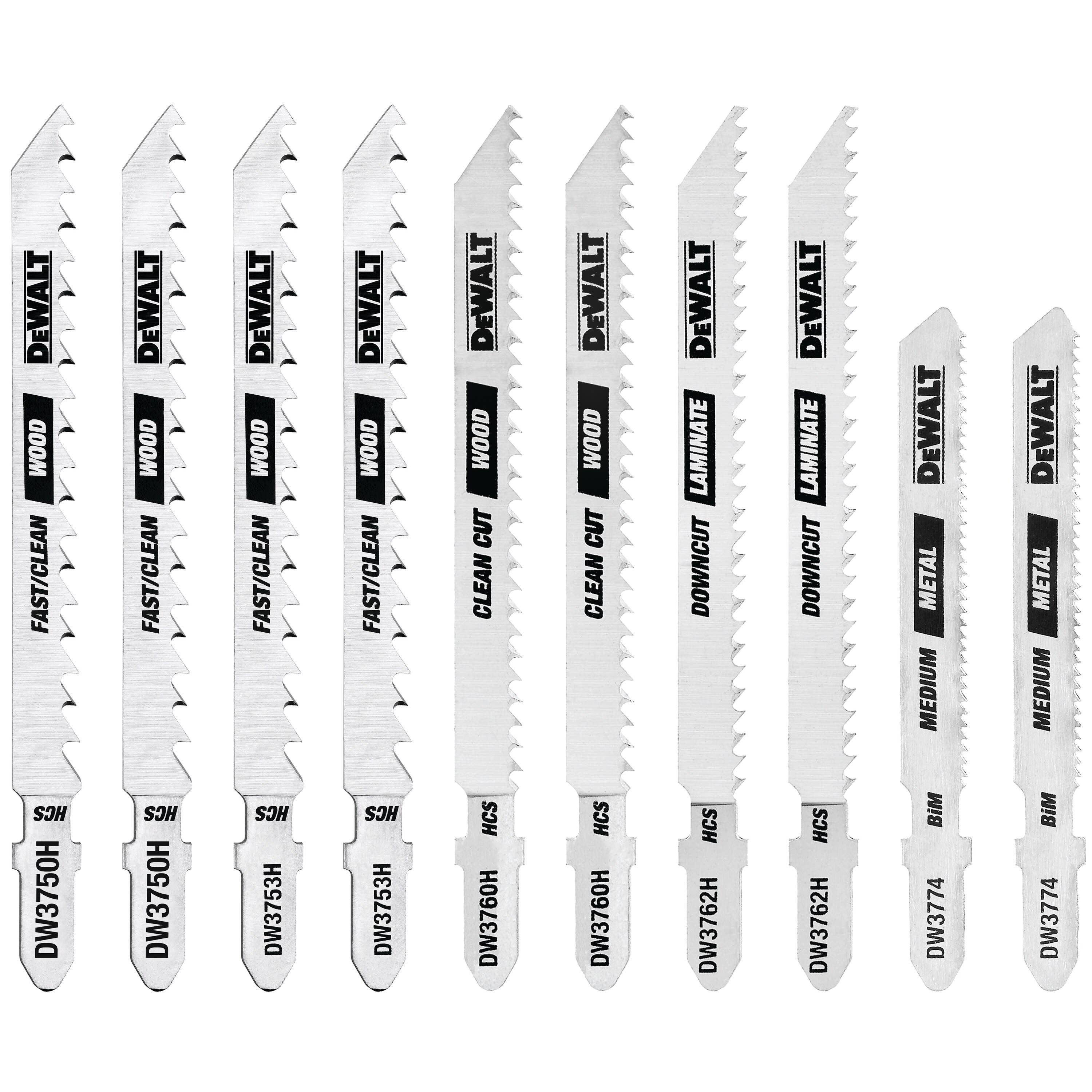 10 PC T-SHANK JIG SAW BLADE SET W/CASE