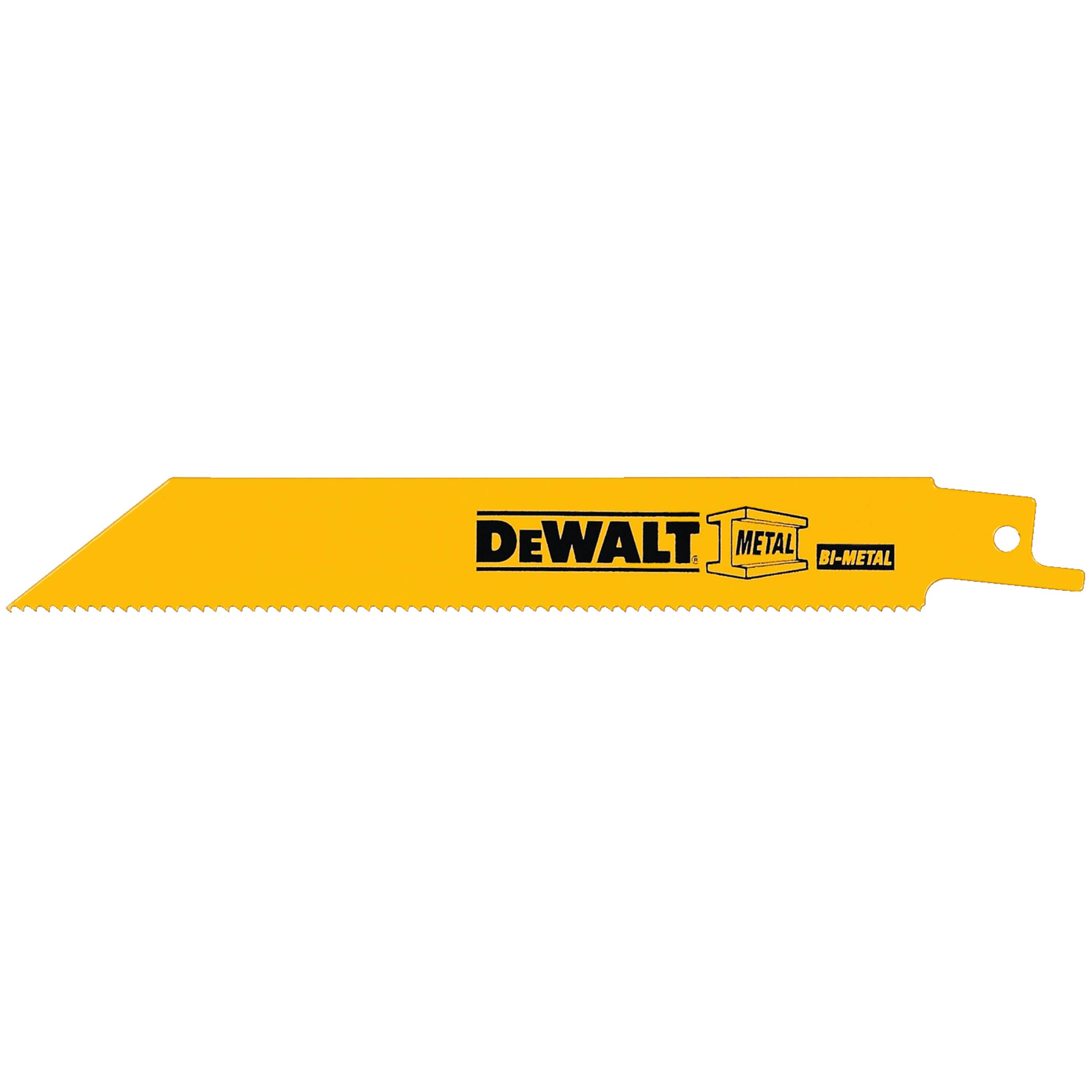 DeWalt 6" 14 TPI Straight Back Bi-Metal Reciprocating Blade, DW4807B