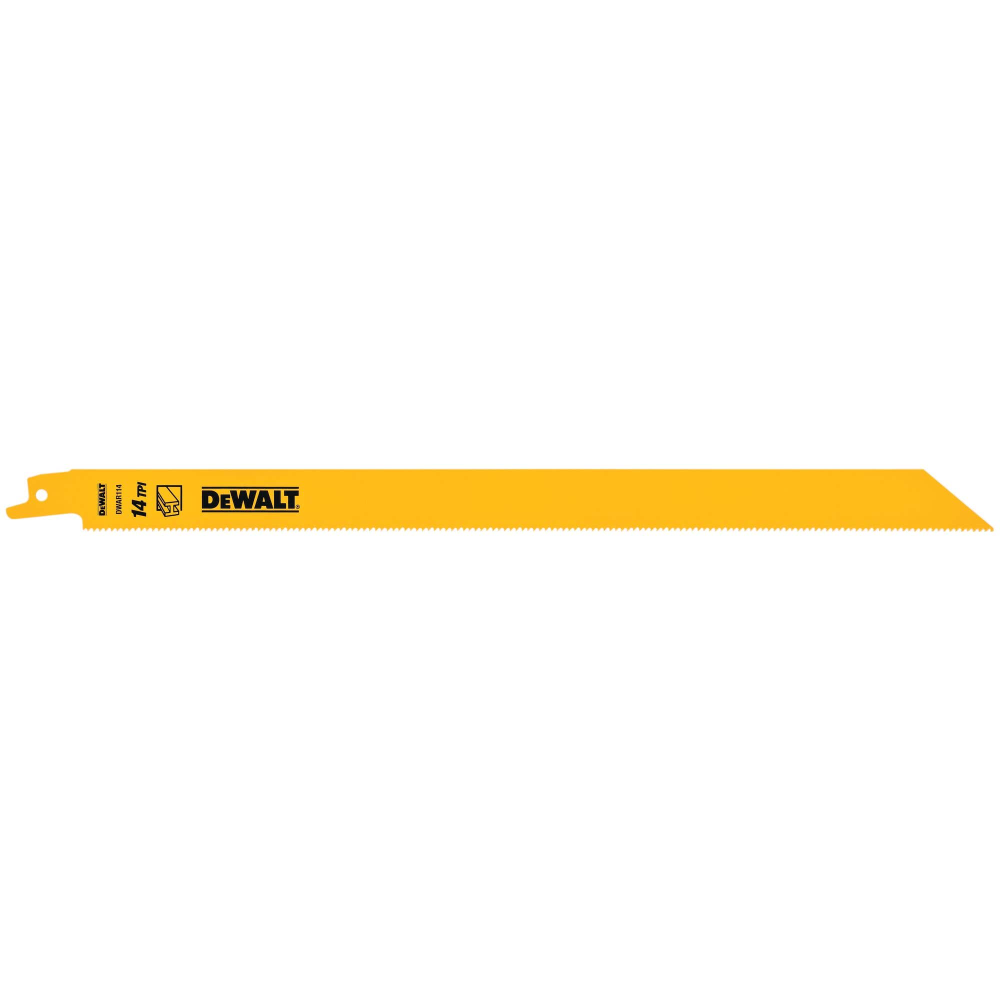 DeWalt 6" 14 TPI Straight Back Bi-Metal Reciprocating Blade, 2-Pack, DW4838
