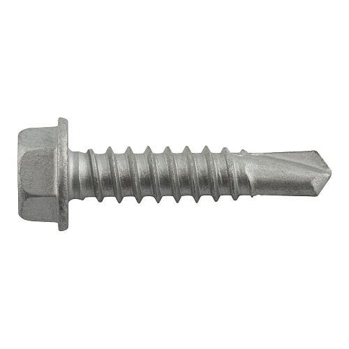 #12-14 x 1" Alumi-Flex Self-Drilling Screws, Hex Washer Head, #3 Point, 302 Stainless Steel with Stalgard GB Coating