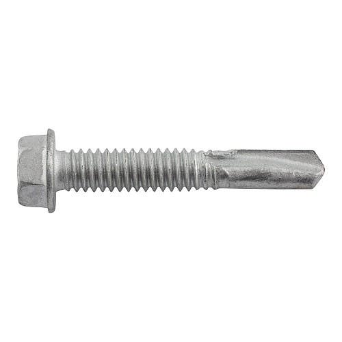 #12-24 x 1-1/4" Drilit Self-Drilling Screws with Extended Drilling Capacity, Hex Washer Head, #4.5 Point, Case Hardened Carbon Steel with Stalgard Coating, ICC Code Approved, ESR-3294