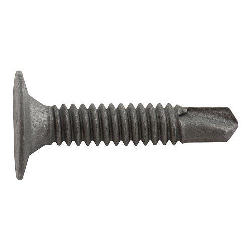 #10-24 x 1" Drilit Self-Drilling Screws for Wood-to-Metal Applications, Phillips Wafer Head, #3 Point, Case Hardened Carbon Steel with ACQ Gray Stalgard Coating