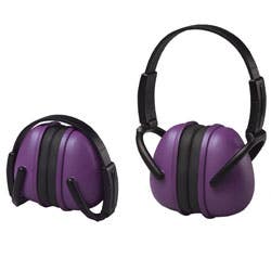 Purple Folding Ear Muffs, NRR 23dB, Lightweight, Compact Size, Ultra-soft Flexible Ear Cushions