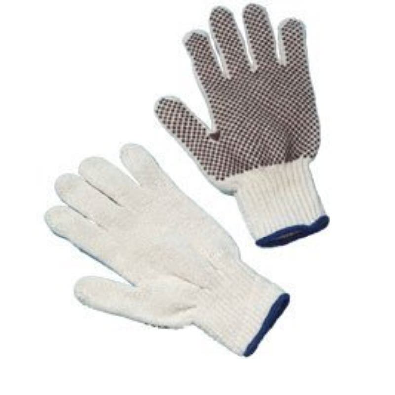 Large White Cotton String PVC Dots Gloves