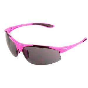 Ella Female Safety Glasses, Smoke Anti-Fog Lense with Pink Nylon Frame, 8 Base Curve with Dual Lens, Soft Rubber Nose Pad, Padded Rubber Temples