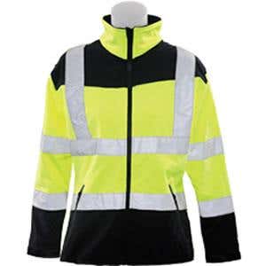 Hi-Visibility ANSI 107 Class 2 Bomber Jacket, Water Resistant, 2 Exterior Pockets with Waterproof Zipper, Zipper Closure with Inner Storm Flap, Adjustable Drawstring & Sleeve Cuffs, Hi-Vis Yellow, Extra Large