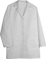 Female Lab Coat, 4.5 oz. Poplin, Left Chest Pocket, 2 Lower Pockets, 5 Button Front, Stitched Down Back Belt - Extra Large