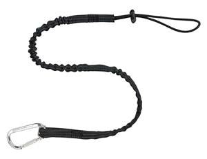 Ergodyne Squids 35" - 42" Tool Lanyard, Single Aluminum Carabiner and Adjustable Barrel Lock Ends, Black, Max Working Capacity - 10 lbs.