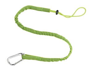 Ergodyne Squids 42" - 54" Tool Lanyard, Single Aluminum Carabiner and Adjustable Barrel Lock Ends, Lime, Max Working Capacity - 10 lbs.