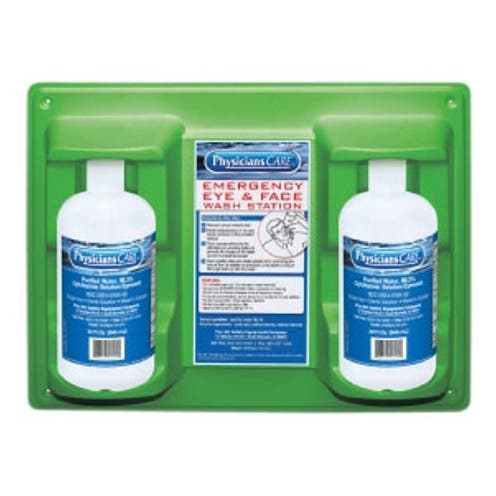 Pac-Kit Eyewash Station with Wall Mount, Two 32 oz. Eyewash Bottles and Eye Cups