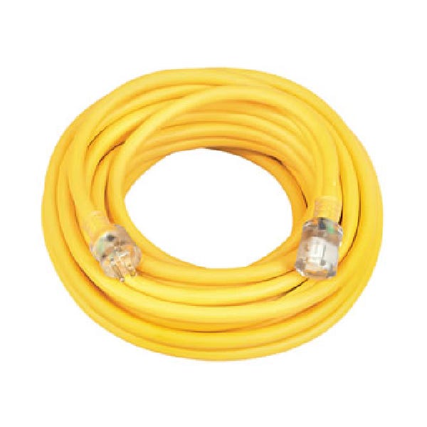 50' 12/3 SJTW Yellow Outdoor Extension Cord