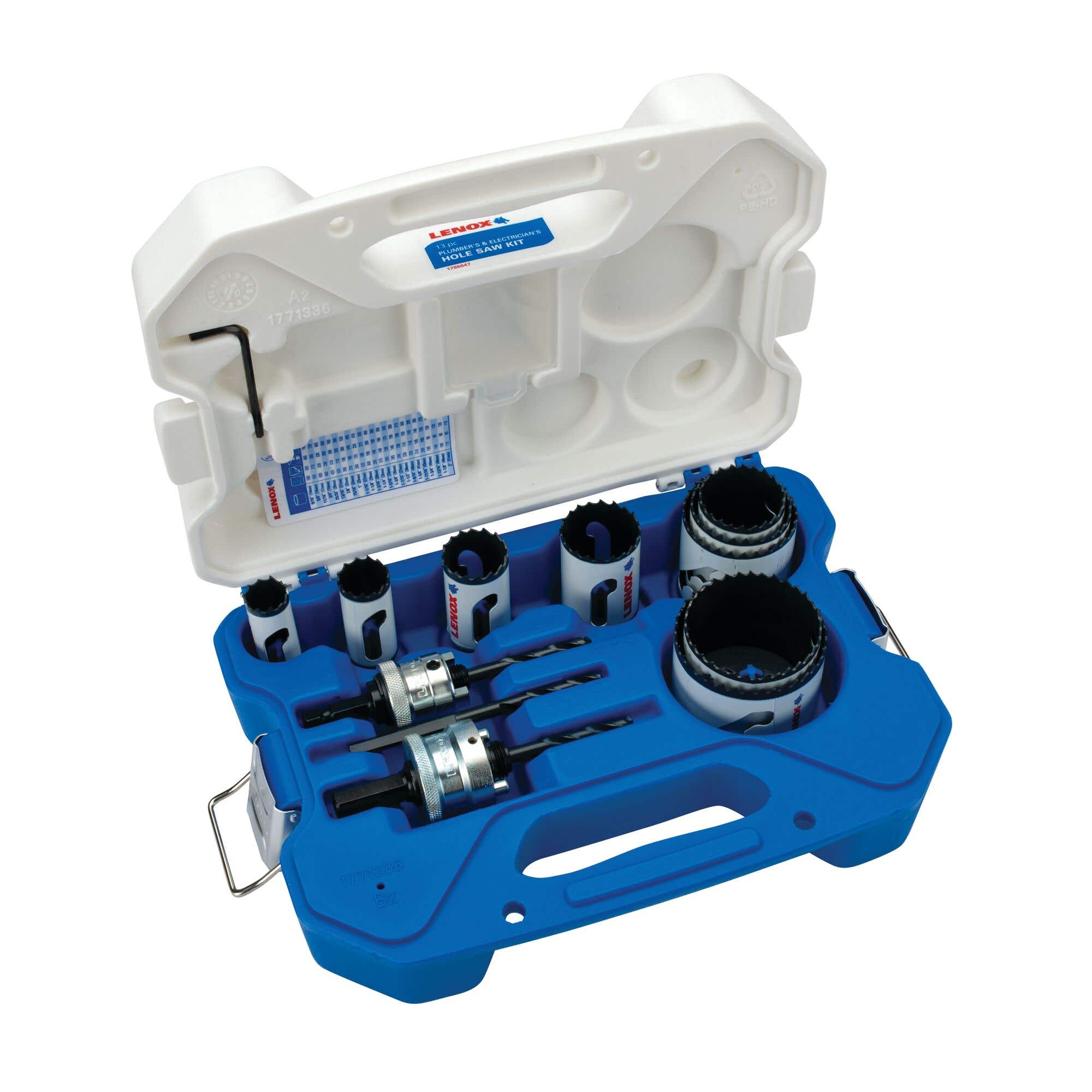 13-Piece Electrician's / Plumber's Bi-Metal SPEED SLOT® Hole Saw Kit, Lenox 1786647