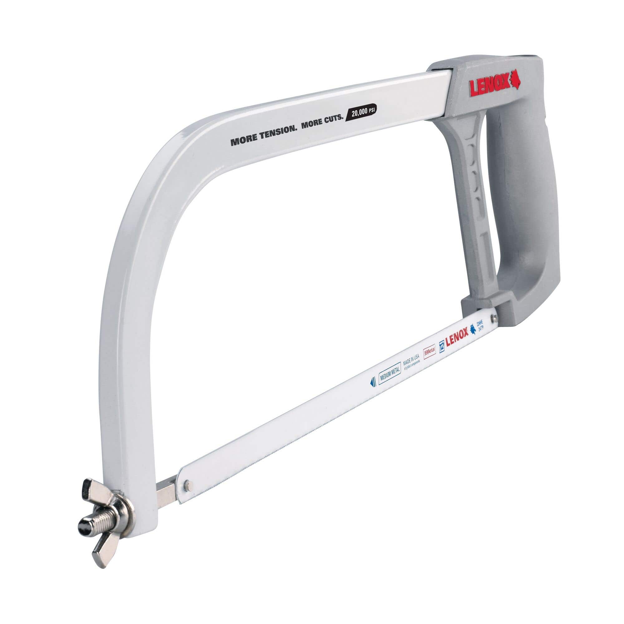 Lenox Compact Hacksaw Frame, 12" Blade, 24 TPI, Ergonomic Handle, Aluminum Handle, 1805722