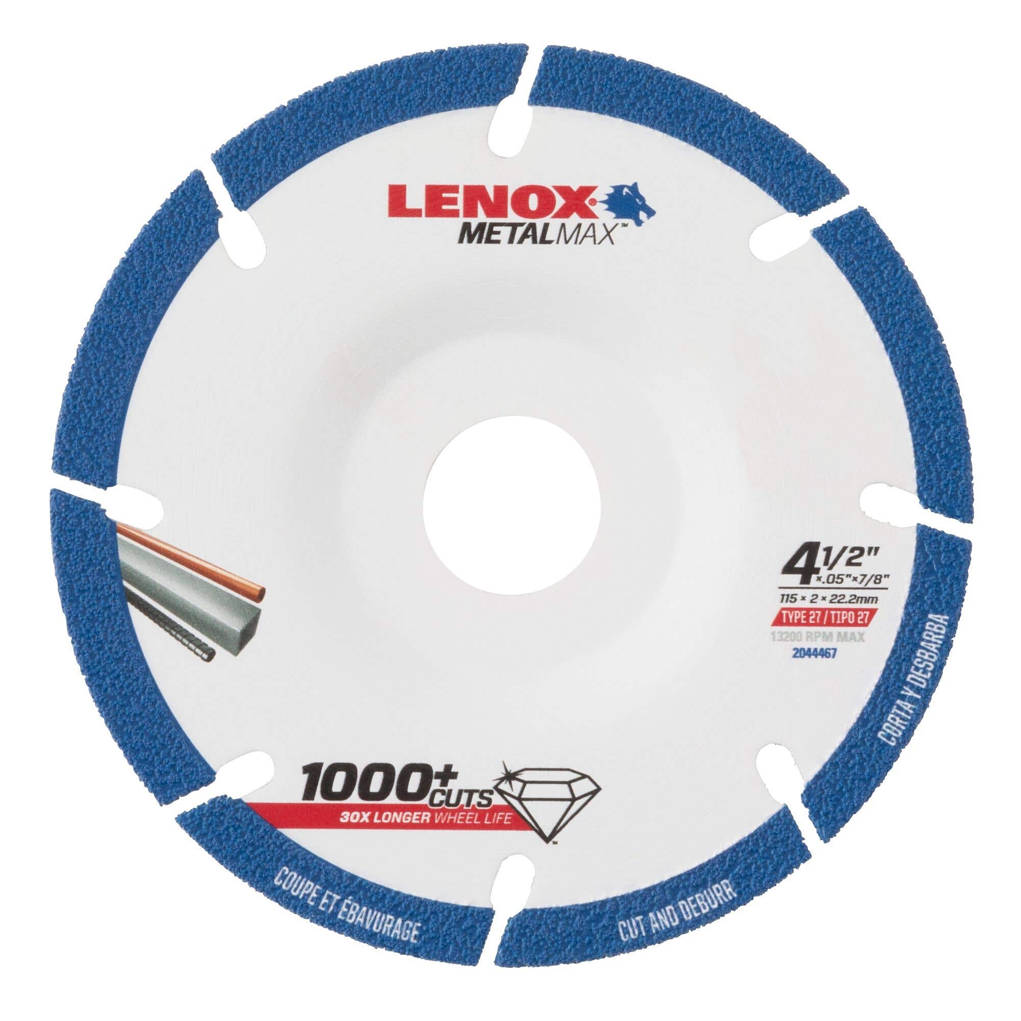Lenox® 4.5" Metalmax® Type 27 Cut-Off Wheel, 2044467