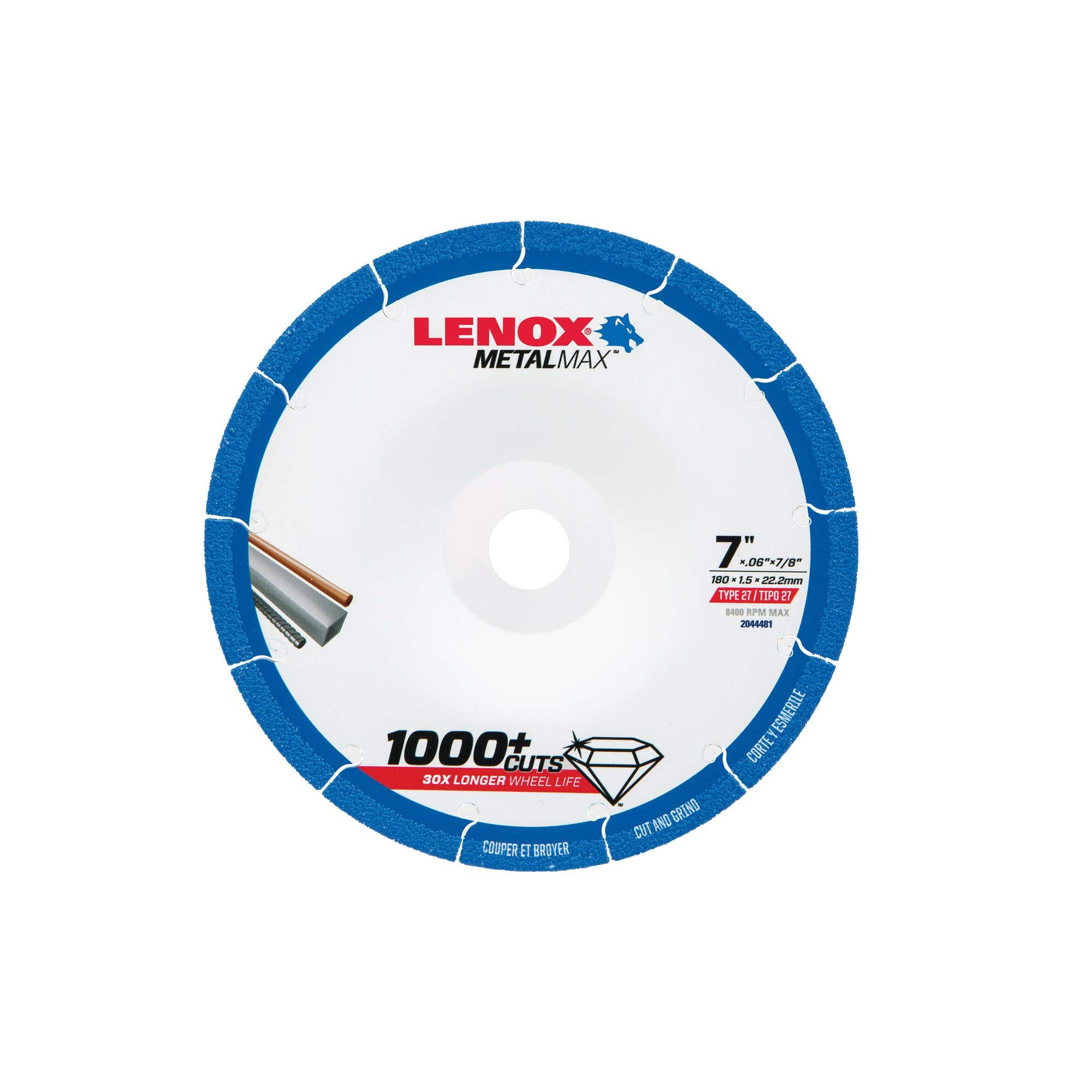 Lenox® 7" Metalmax® Type 27 Cut-Off Wheel, 2044481