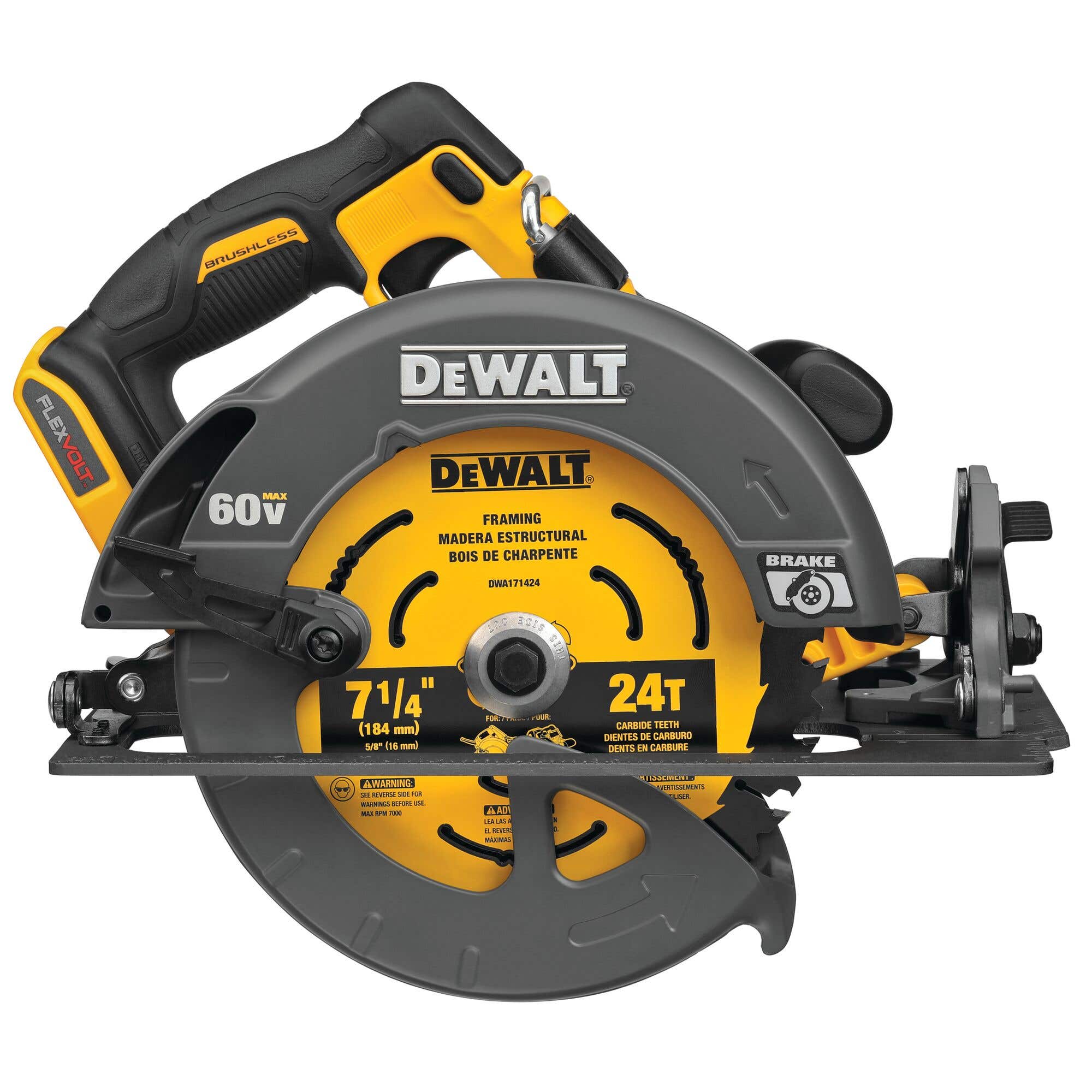 DeWalt 60V MAX Brushless Cordless 7-1/4" Circular Saw with Electronic Brake, DCS578B