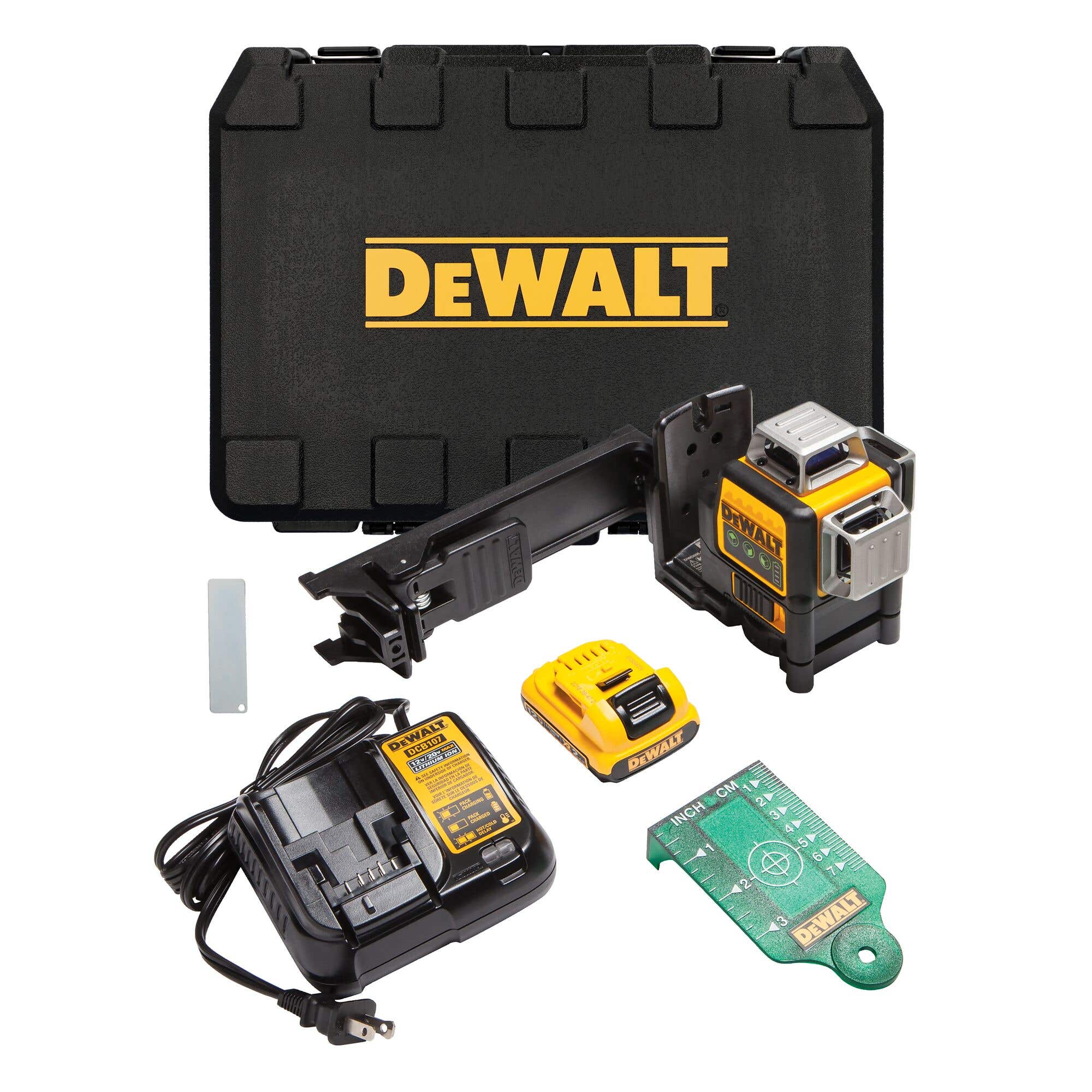 DeWalt 12V 3 x 360 Degree Green Line Laser Kit, DW089LG-K