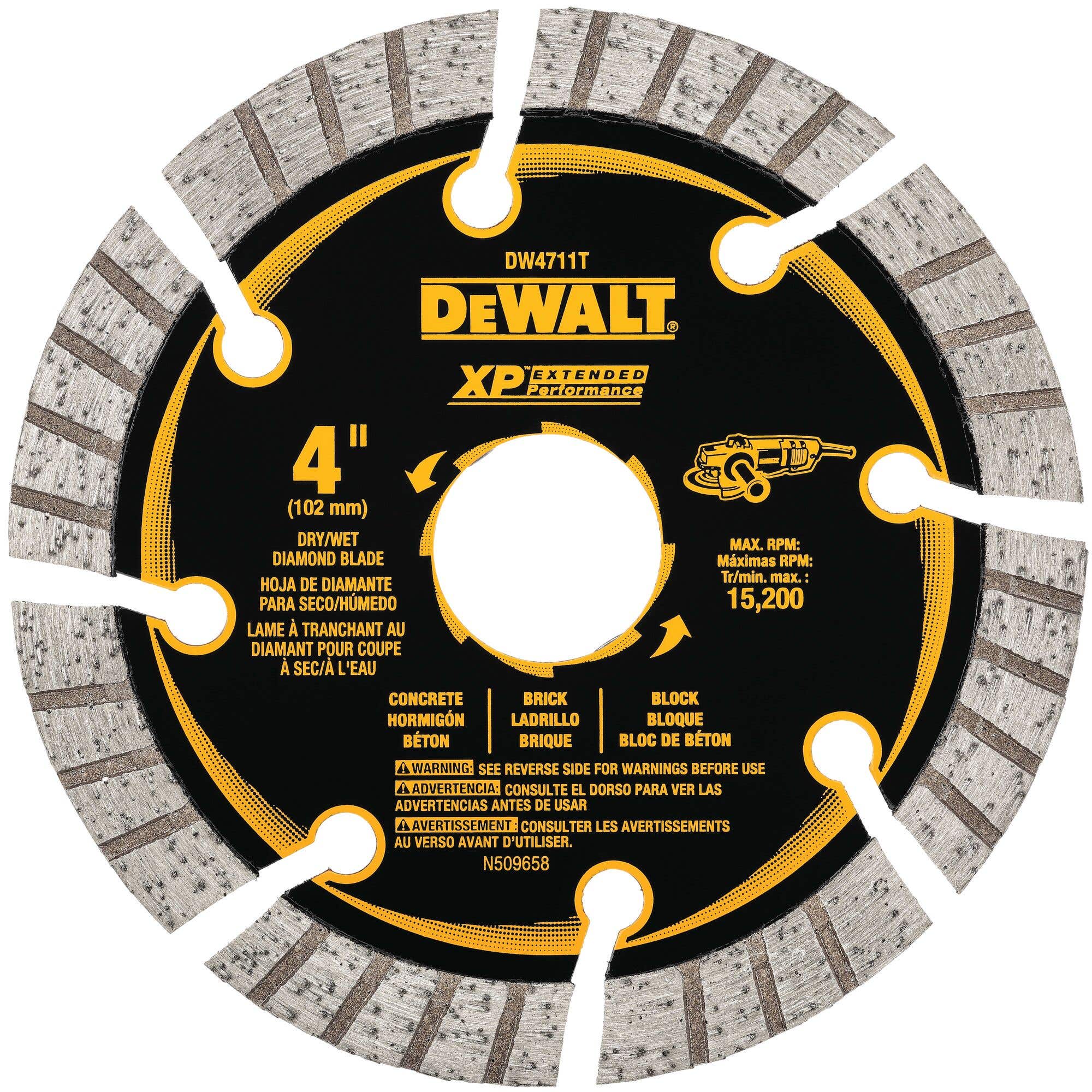 4" Turbo Segmented Diamond Blade, DeWalt DW4711T