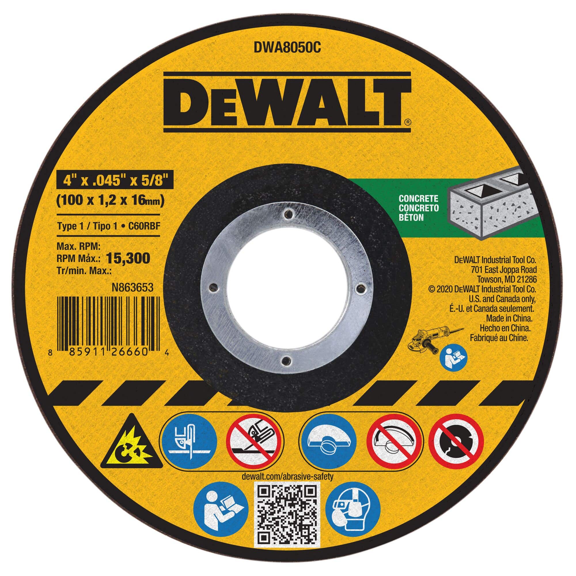 DeWalt General Purpose Cutting Wheels, Concrete, DWA8050C